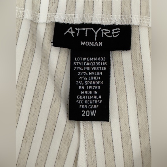 ATTYRE KATHERINE PULL ON SKORT HORIZONTAL KHAKI STRIPES WITH DOT DETAIL AT HEM - Picture 6 of 9